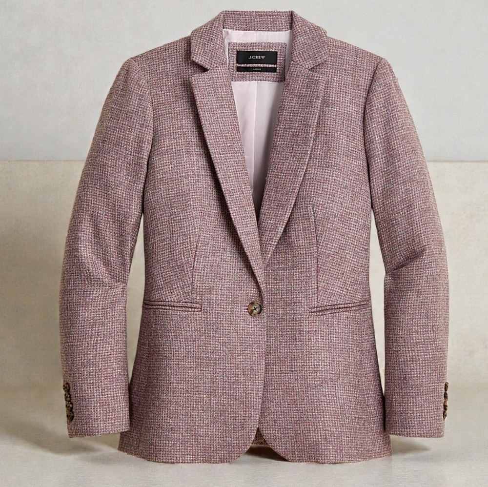 J. CREW Parke Blazer Jacket In English Birdseye Twill Wool Herringbone Size 4